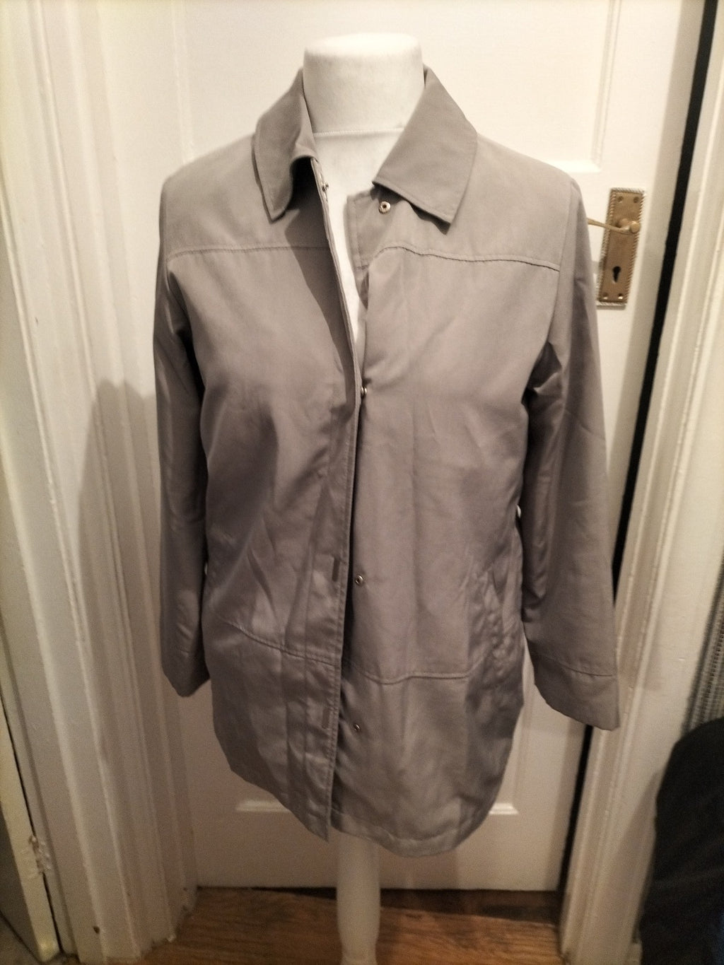 Ladies EWM Size 10 Grey Padded Lined Popper Fastening Jacket