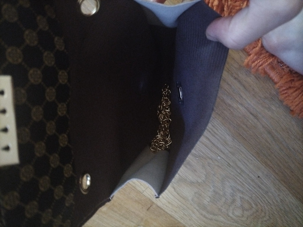 Brand New Ladies Faux Leather Black/brown Chain Crossbody Bag