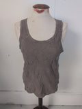 Ladies Uniqlo Size Medium Grey Ribbed Sleeveless Tnak Vest Top