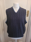 Mens EWM Size L Navy Knit Jumper Sleeveless