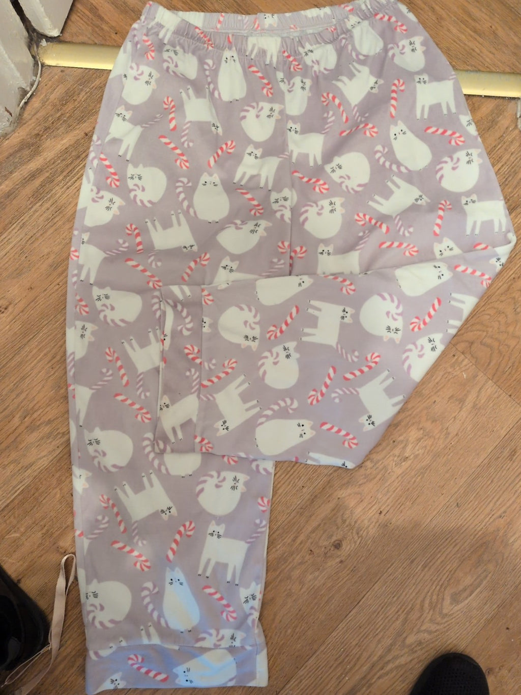 Tu Medium Pale Purple Cat Pattern Pyjama Bottoms Elasticated