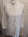 ASOS 8 White Long Sleeve Button Shirt Dress