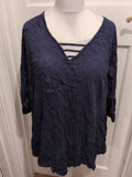 Evans 26/28 Navy Mid Sleeve T-shirt