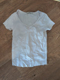 George 8 White Short Sleeve Faint Rib T-shirt