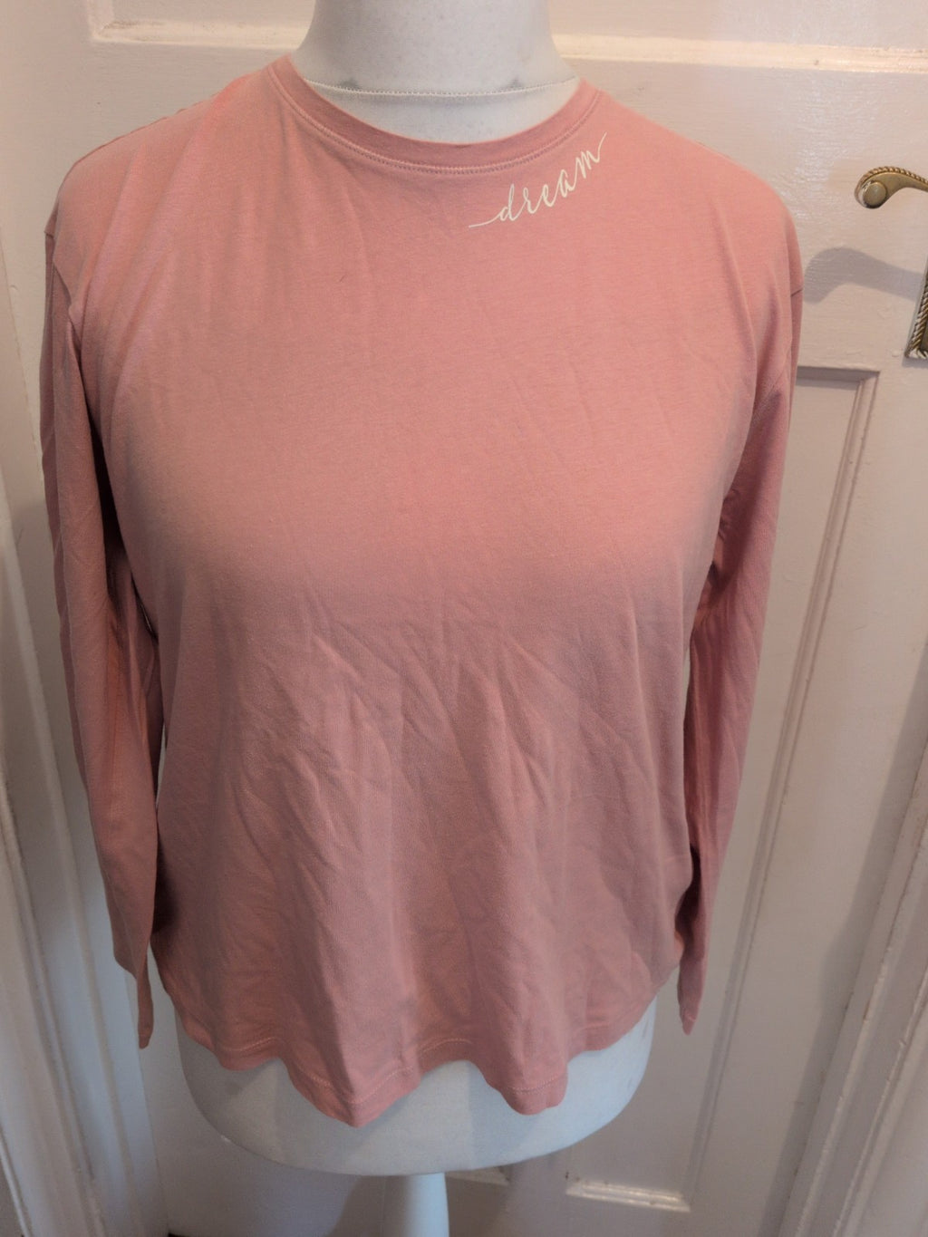 M&S Medium Pink Dream Print Long Sleeve Pyjama Top