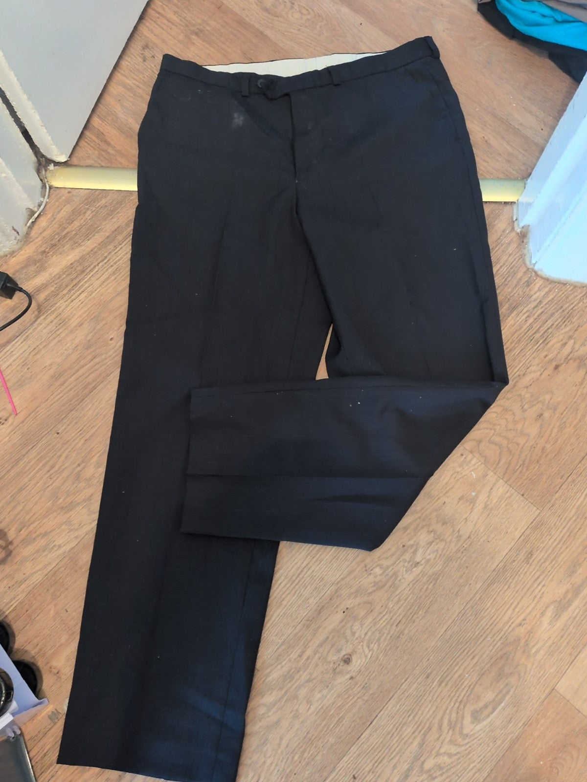 St Micheal 34x31 Wool Rich Navy Trousers