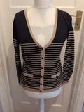 EWM 10-12 Beige And Black Stripe Cardigan