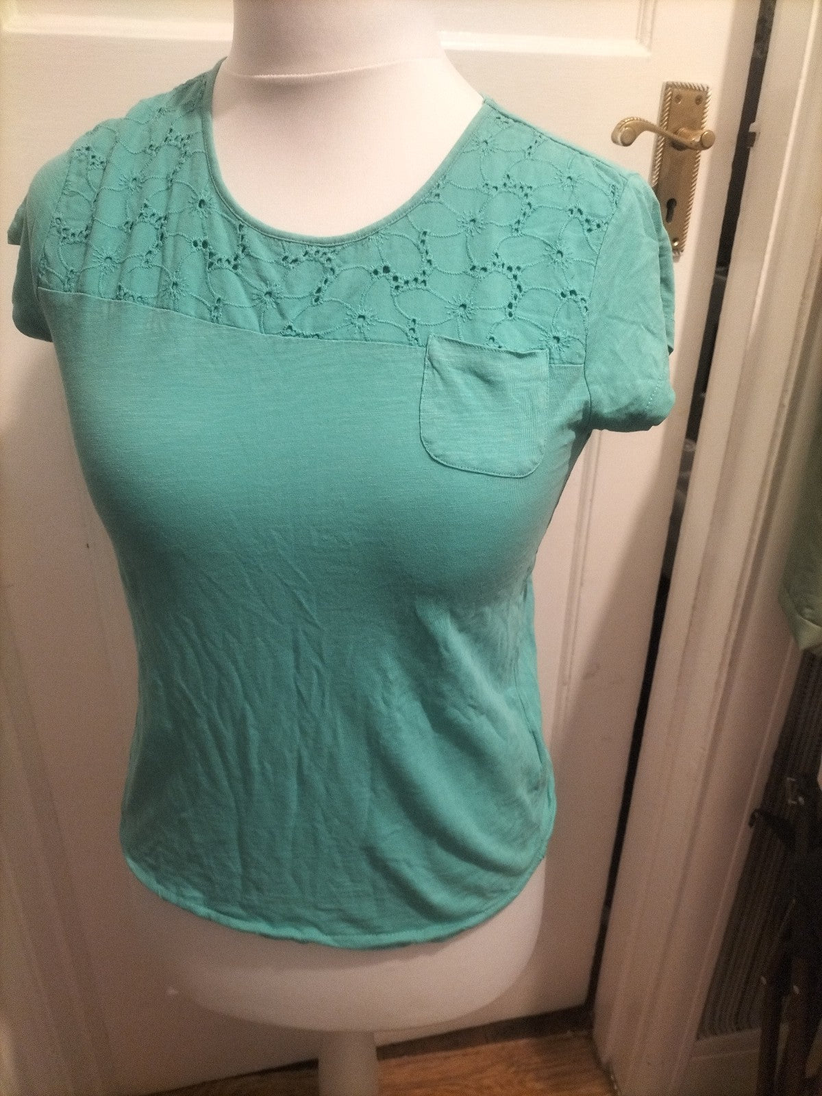 Girls Zara Age 13-14 Years Turquoise Short Sleeved Tshirt