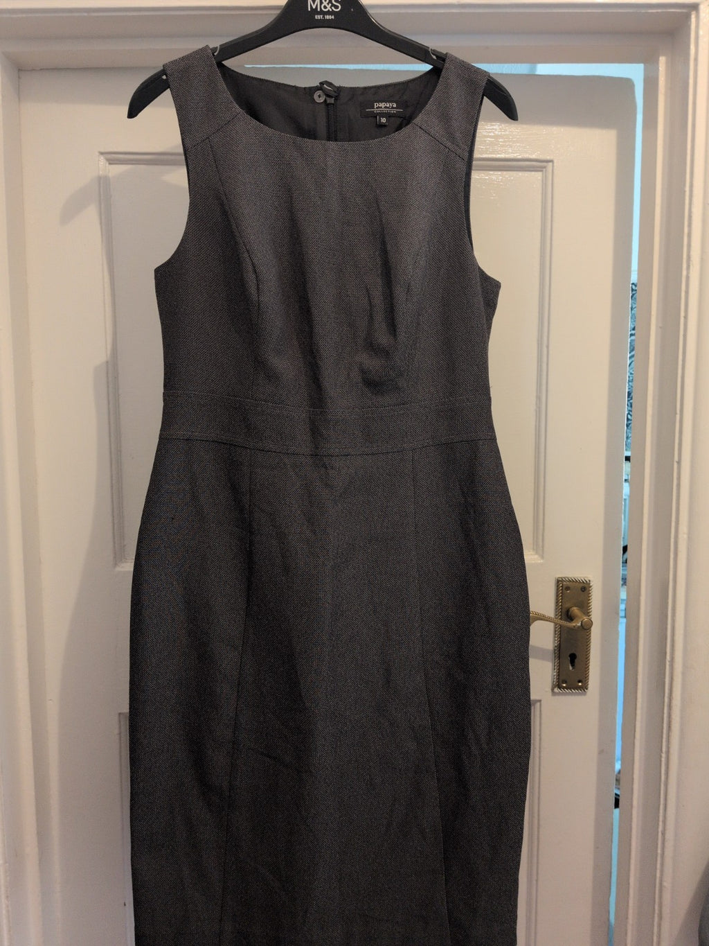 Papaya 10 Grey Fleck Lined Sleeveless Dress