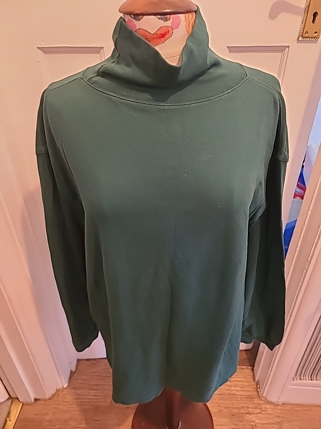 Mens Bhs Size XL Green Teal Long Sleeved Roll Neck Jumper