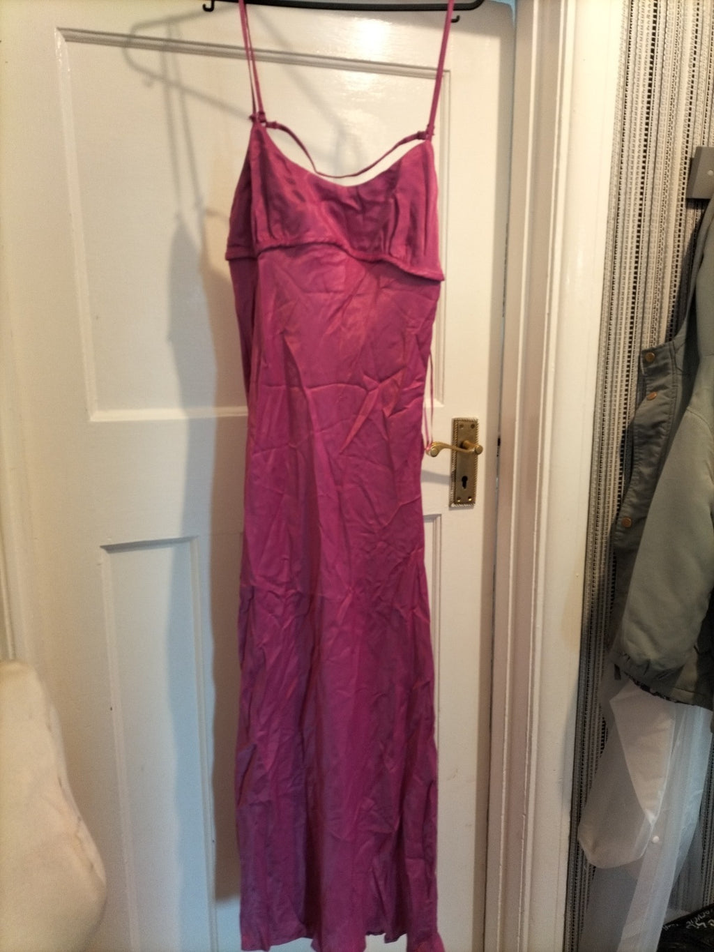 Brand New Ladies Primark Size 12 Hot Purple *silky* Sleeveless Dress