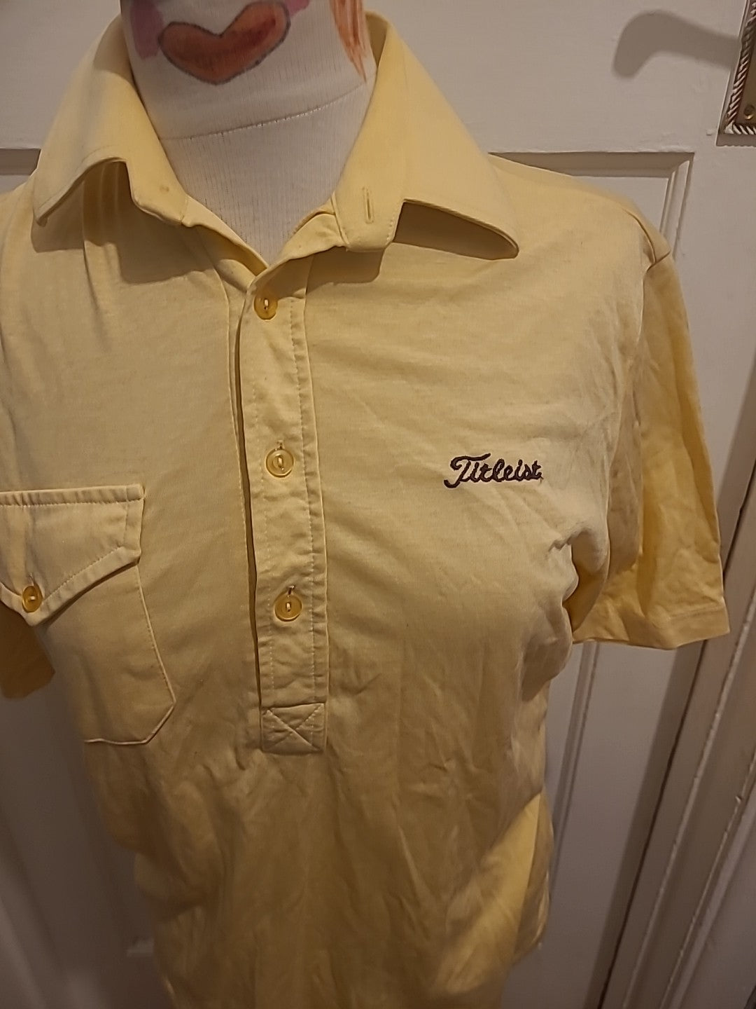 Mens Wolsey Size Small Yellow Short Sleeved Polo