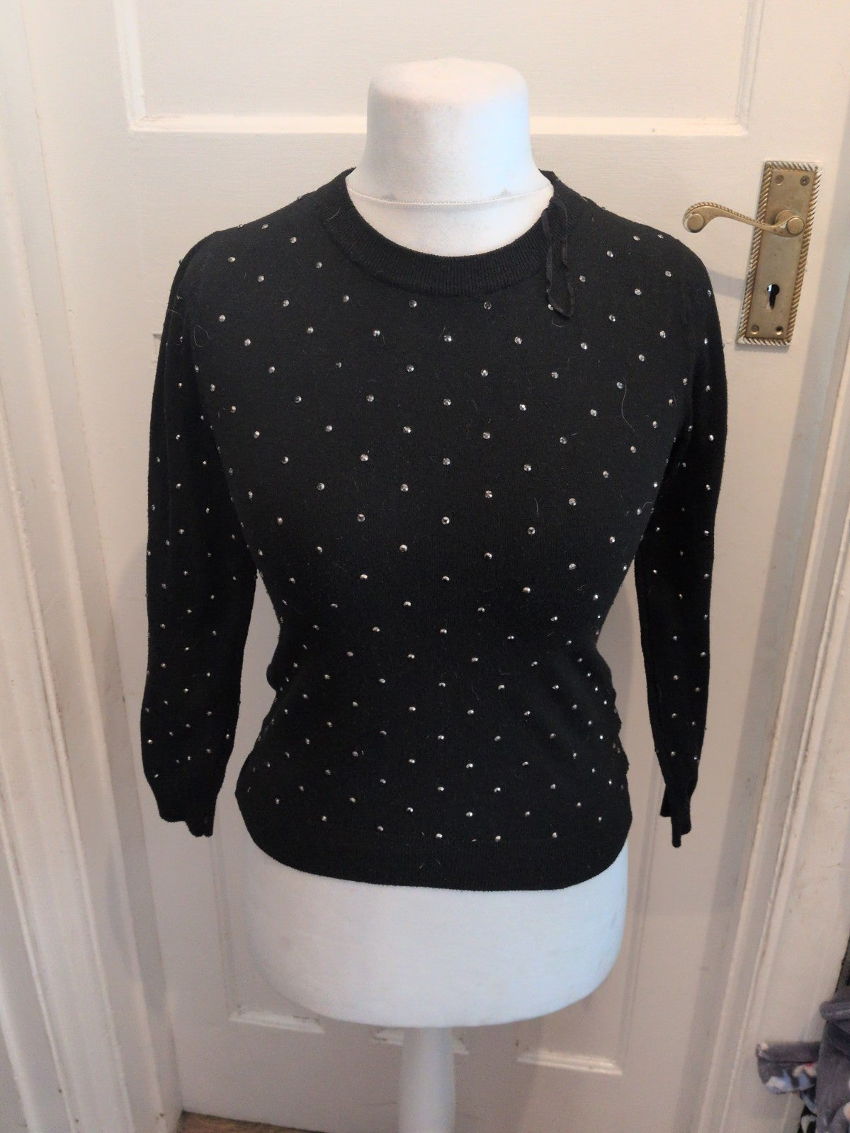Primark XS Black With Silver Studs Jumper