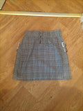 Ladies Select Size 8 Grey Black Fleck With Red Check Mini Skirt