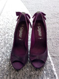 Ladies Purple Heeled Pep Toe Shoes Size 4 Newlook Free Delivery