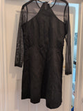Apricot 12 Upper Mesh Black Long Sleeve Dress