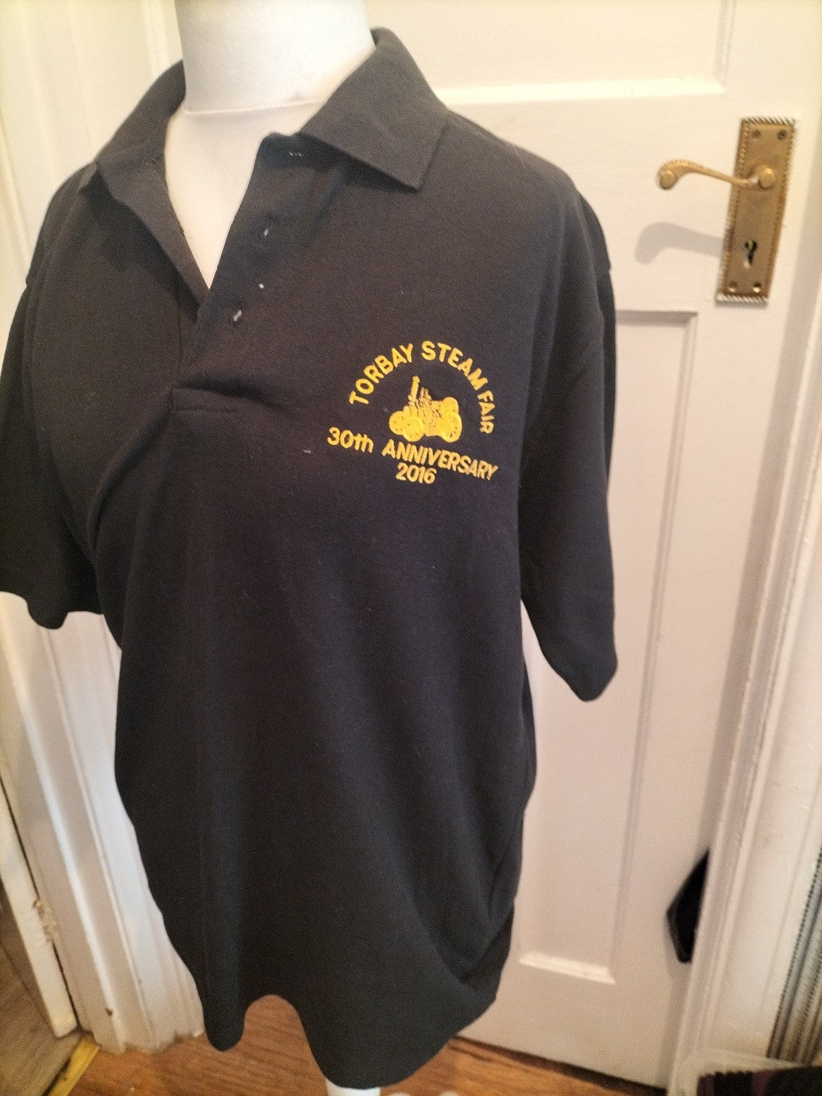 Uneek XL Black Torbay Steam Fair 2016 Black Polo