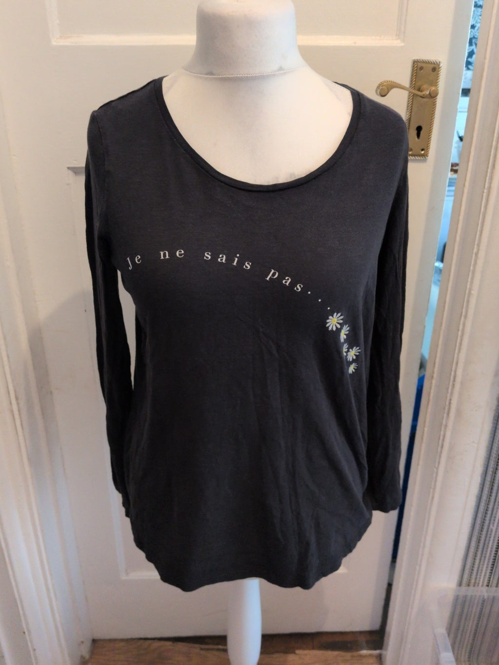 Ladies Next Maternity 10 Black Print Long Sleeve T-shirt