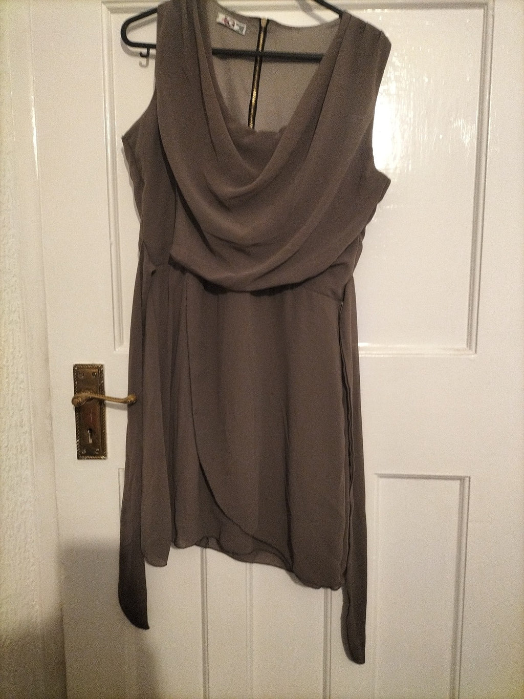 Ladies WalG Size Small Khaki Lined Sleeveless Dress