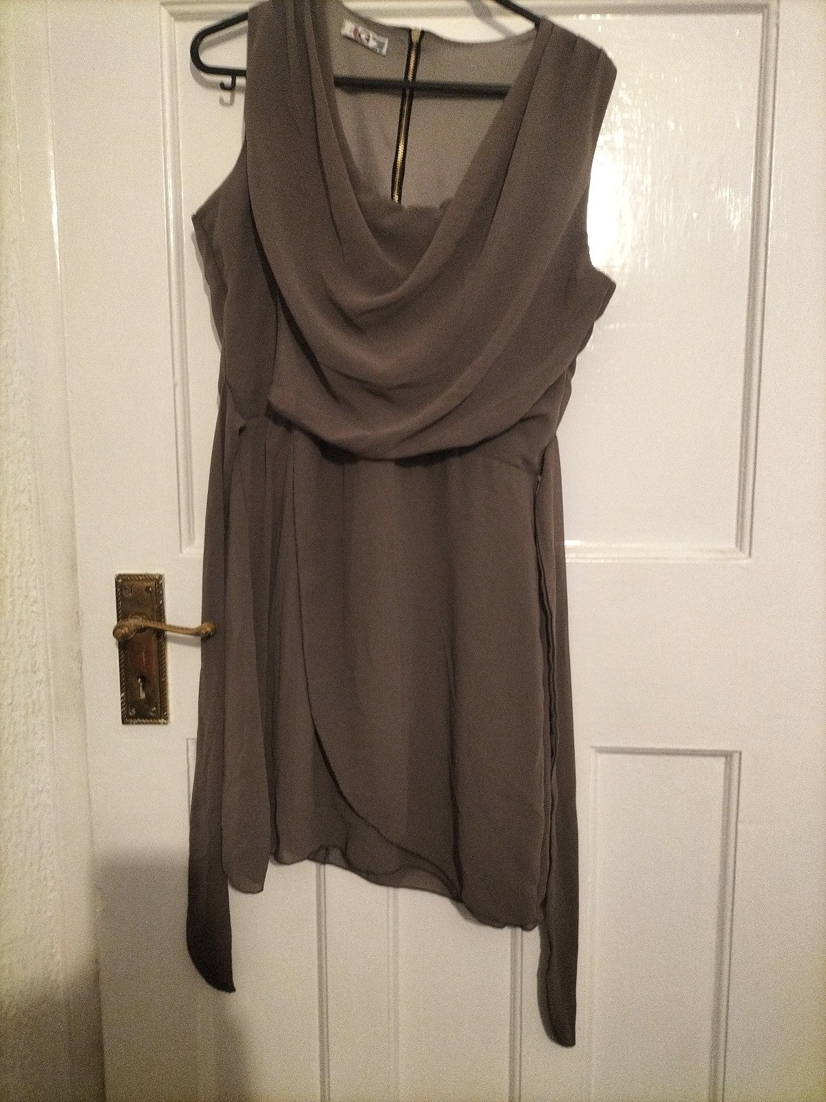 Ladies WalG Size Small Khaki Lined Sleeveless Dress