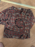 Nine Size 8 Multicoloured Short Sleeve Aztec Blouse