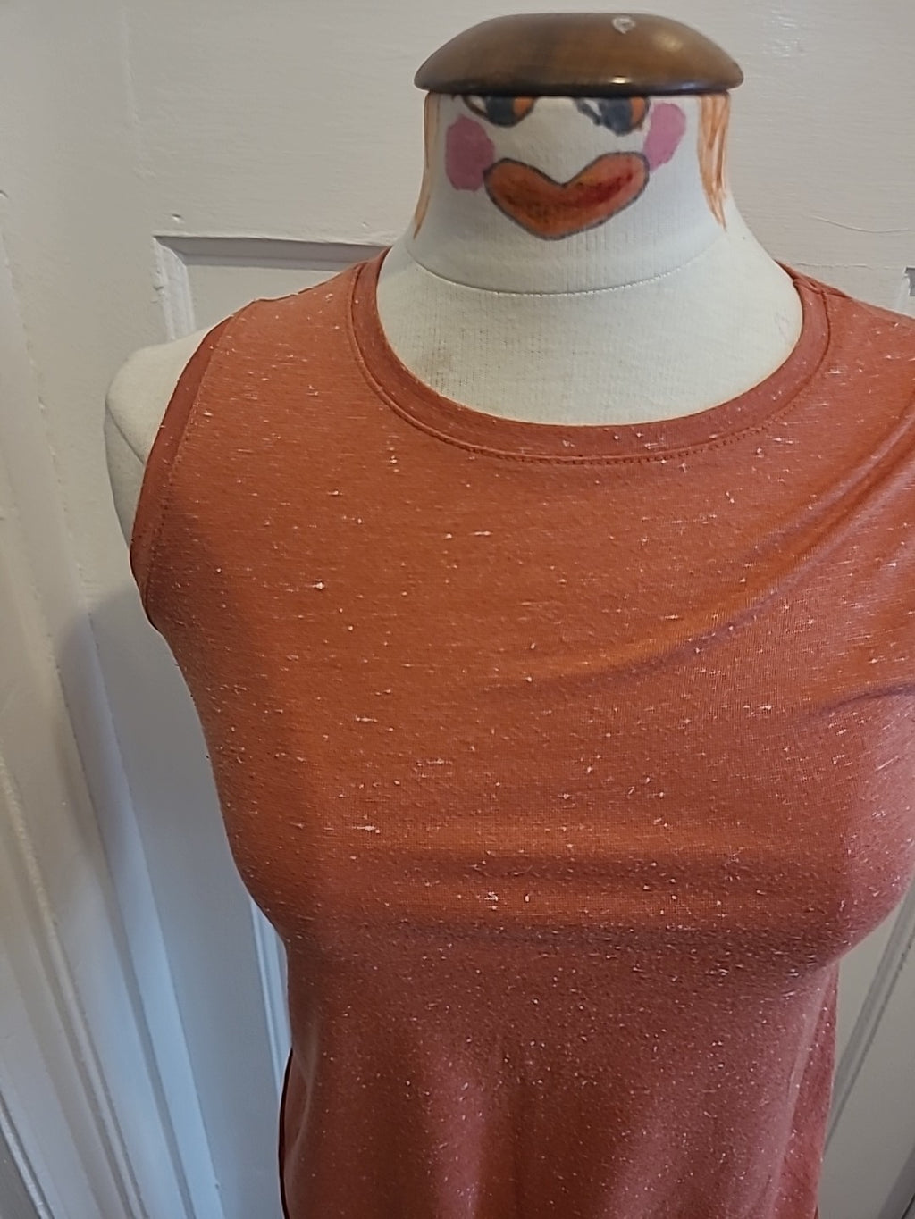 Ladies New Look Size 8 Burnt Orange Sleeveless Vest Top