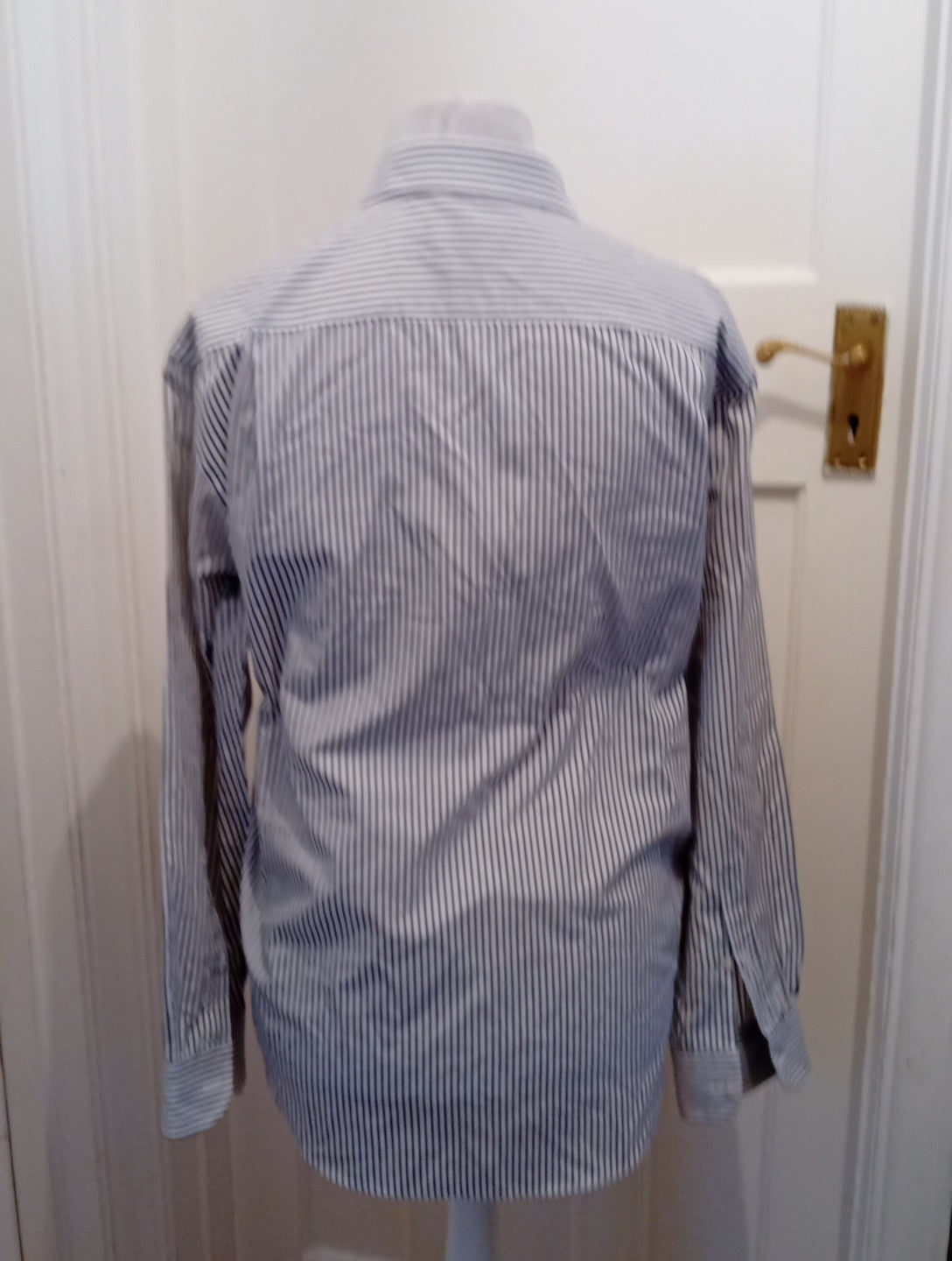 Mens Pierre Balmain Size 15.5 Navy And White Long Sleeved Shirt