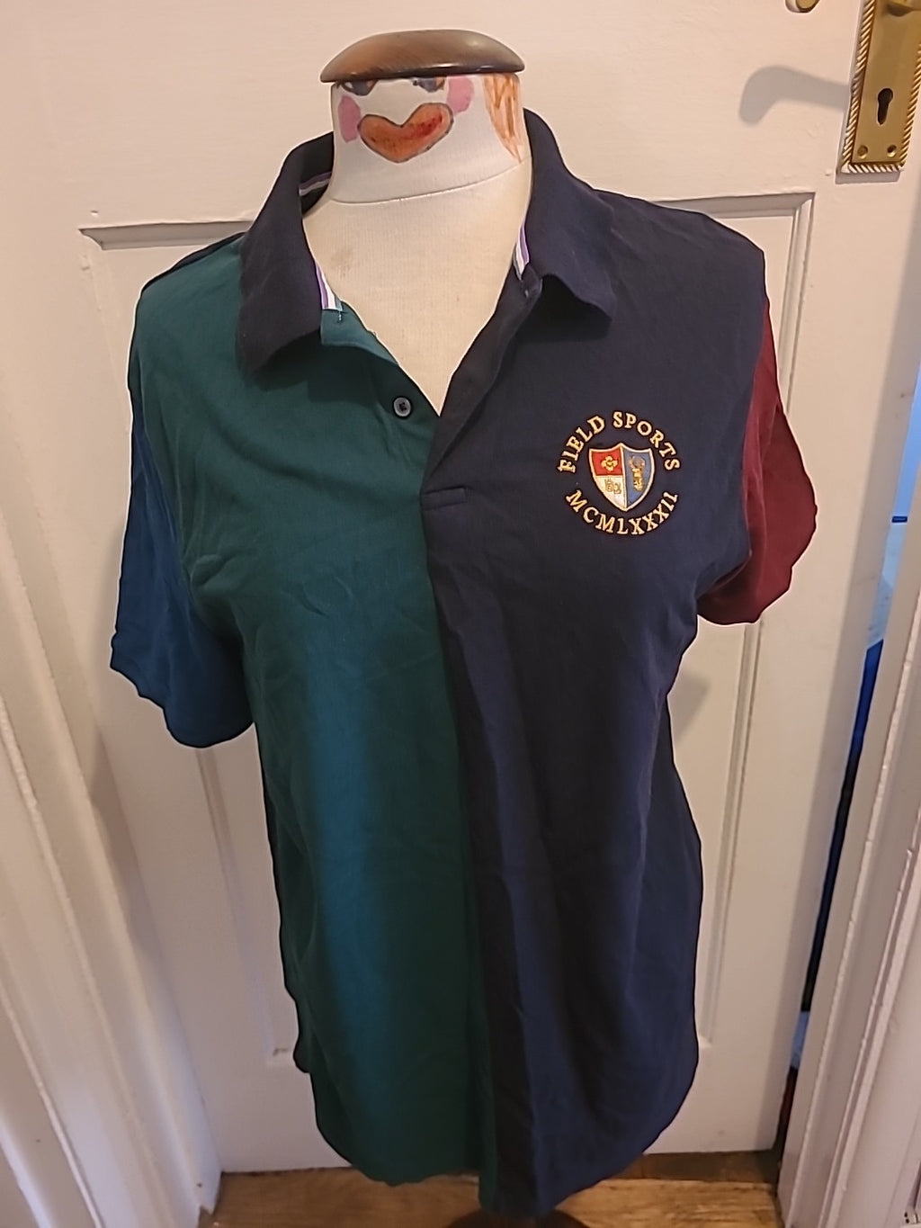 Mens Next Size Large Black/Green Short Sleeved Polo