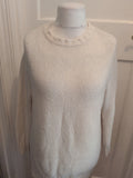 Zara Medium Winter White Long Sleeve Knit Jumper Dress Bobbling