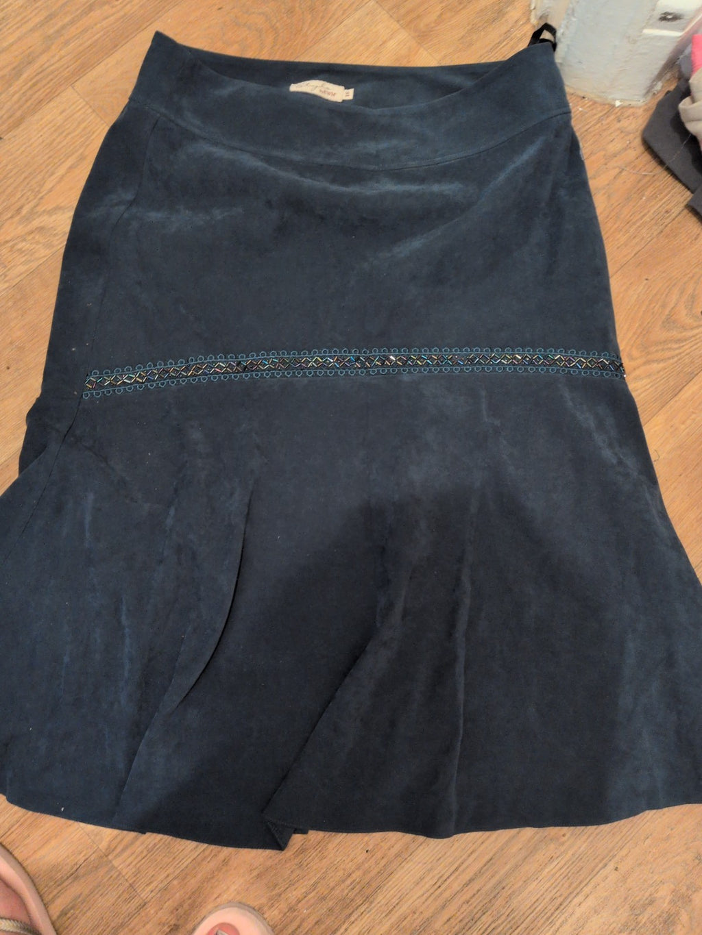 EWM 18 Dark Teal Midi-long Flare Skirt