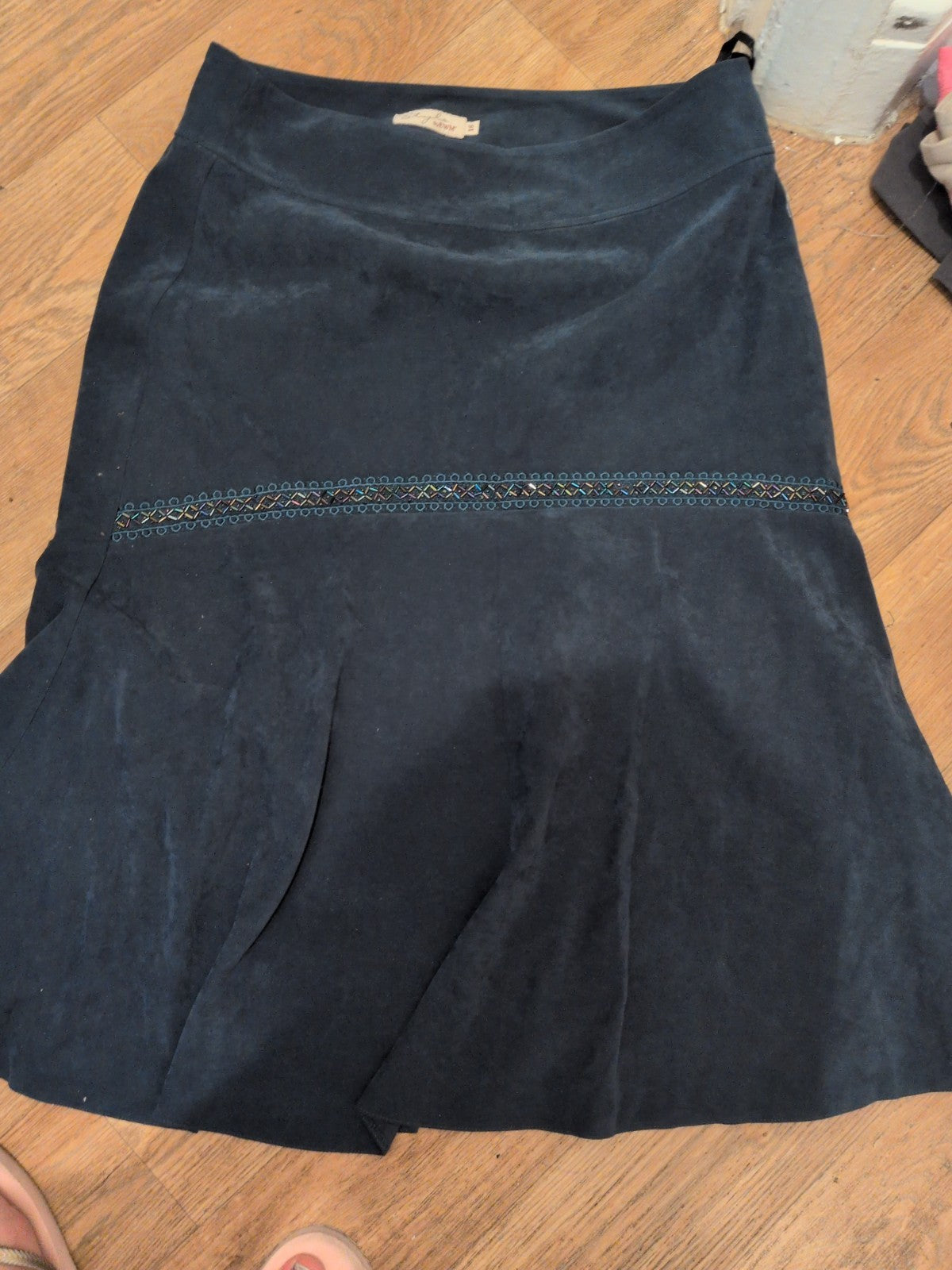 EWM 18 Dark Teal Midi-long Flare Skirt
