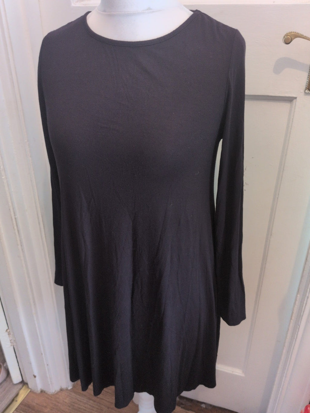 George 12 Black Long Sleeve Midi Dress