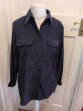 Compliments 14 Navy Collared Long Sleeve Blouse Buttoned