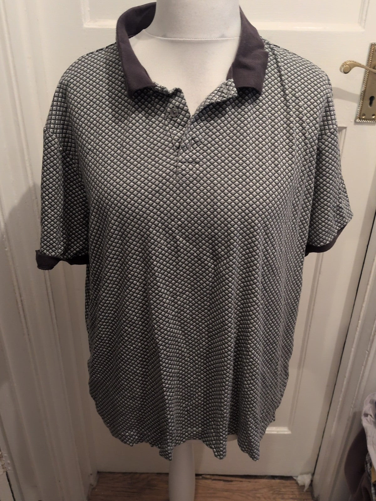 Mens Marks And Spencer Size 2XL Grey Mix Short Sleeve Polo Shirt