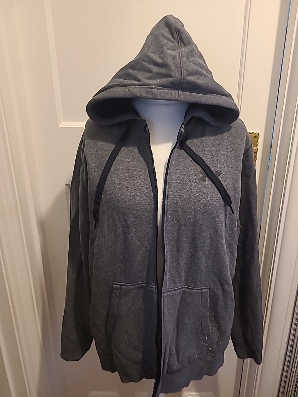 Mens Cold Gear Size XL Grey Hoodie Zipped