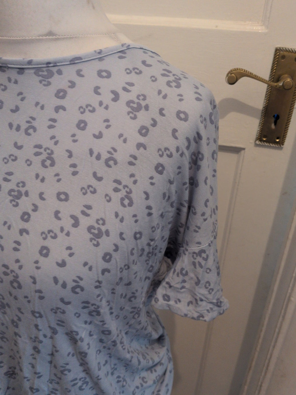 George 8-10 Blue Pattern Short Sleeve Pyjama Top