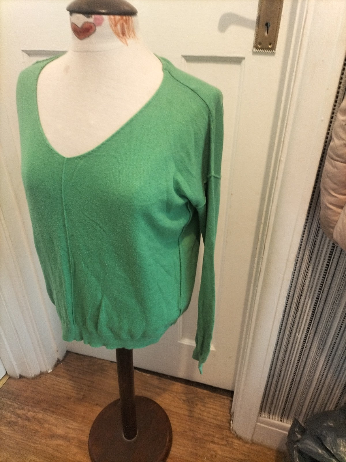 Ladies Next Size 8 Green Long Sleeved Pullover Lightweight Jumper