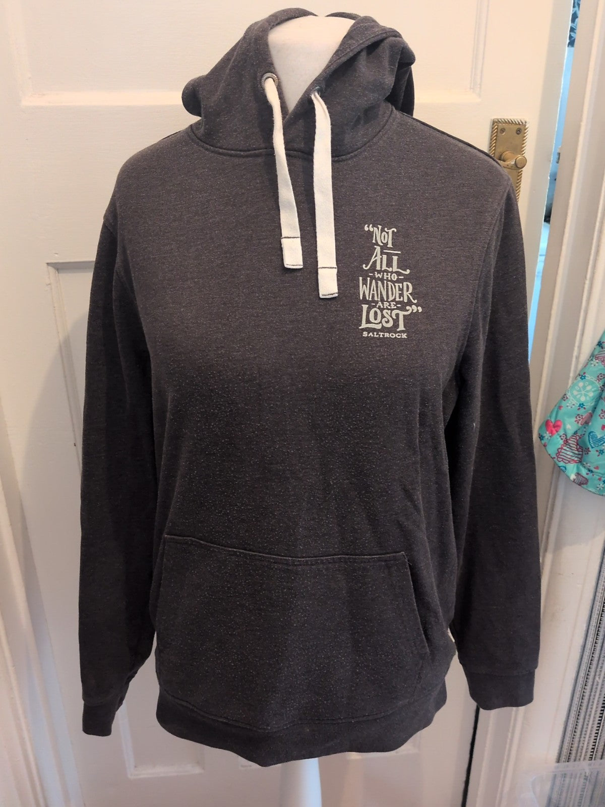 Saltrock Medium Grey Print Pullover Hoodie Bobbling