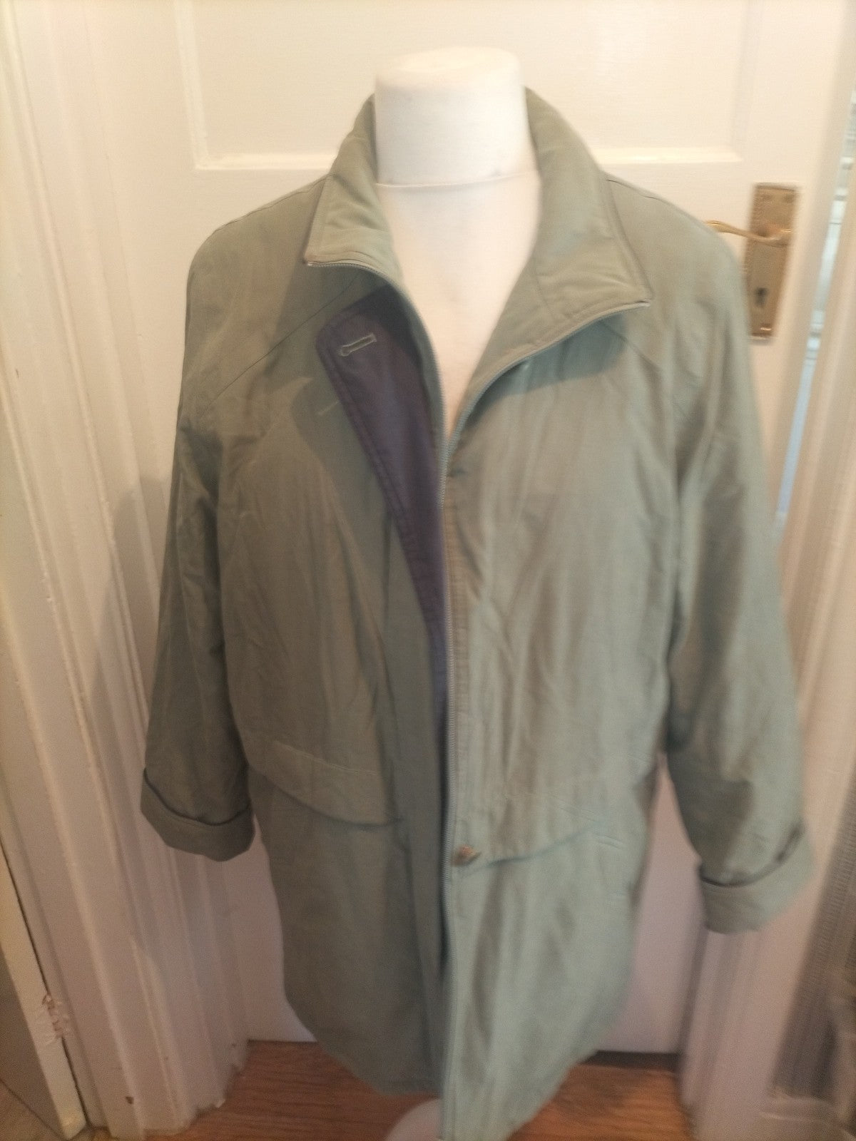 Ladies EWM Size 14 Greyish Teal Lined Coat