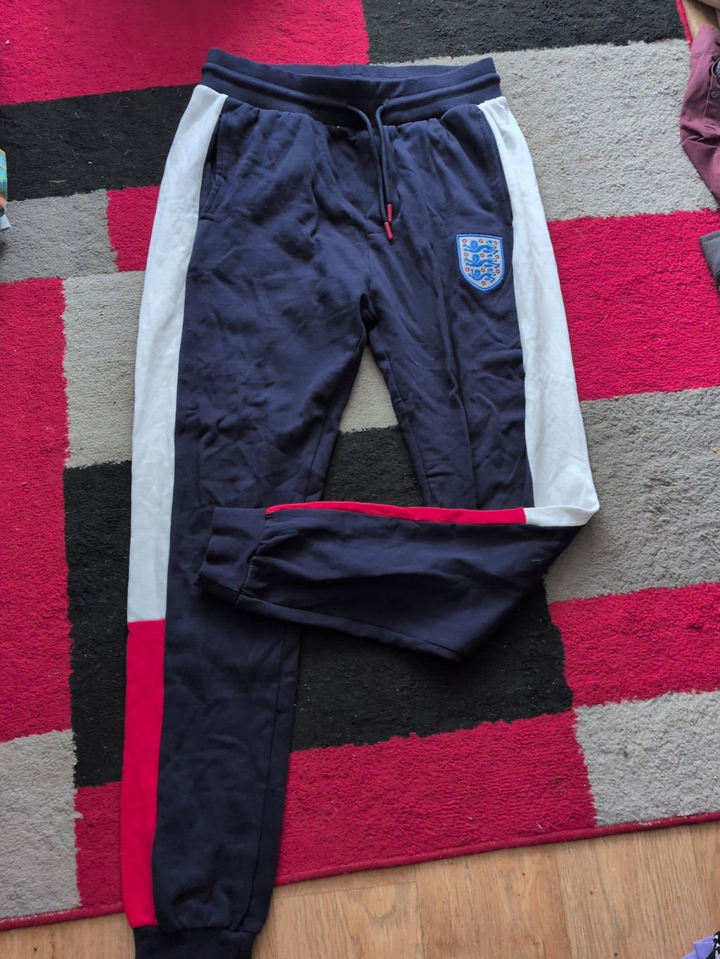 George Medium Navy England Print Joggers
