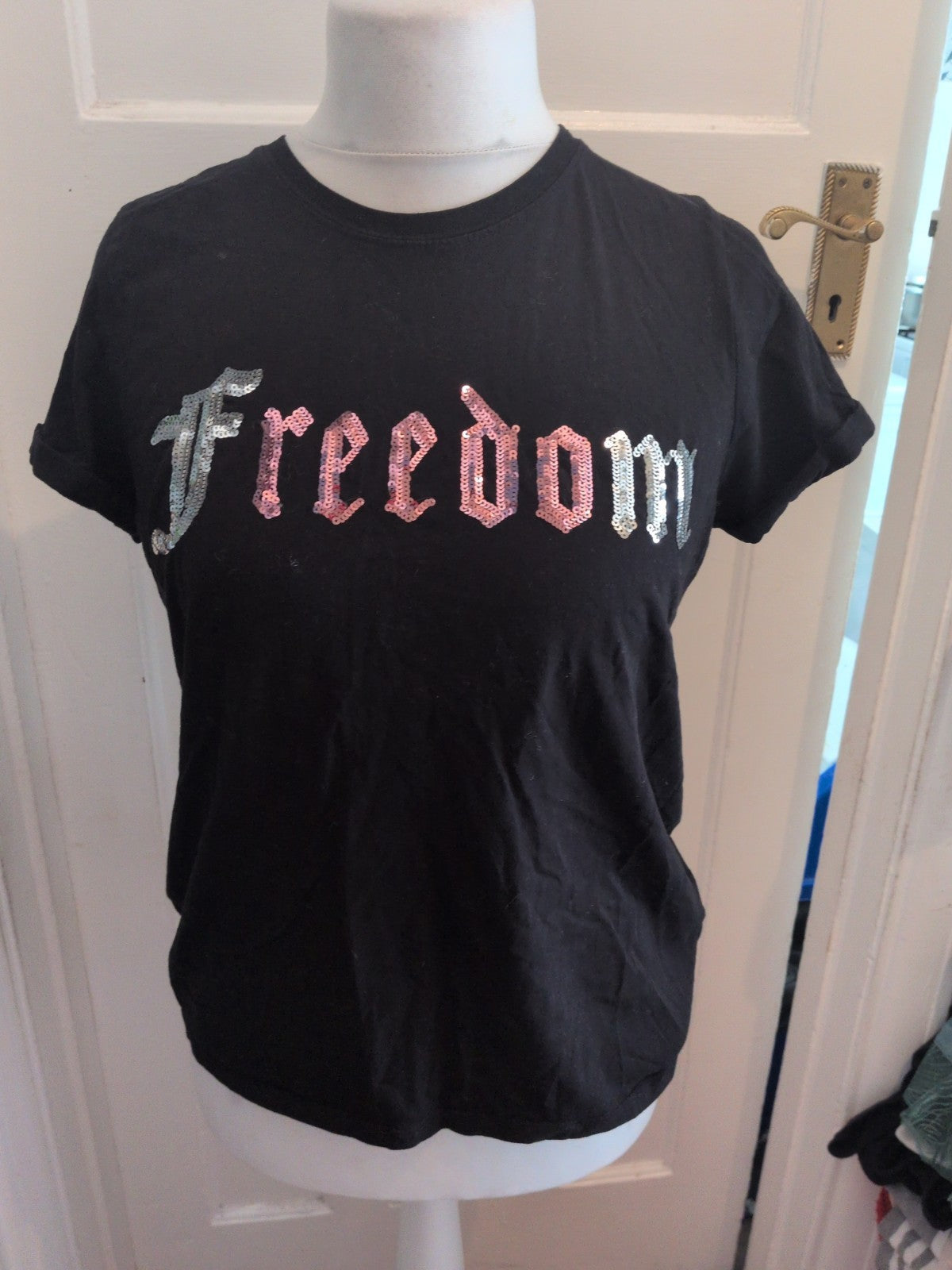 Pep&Co 14 Black "Freedom" T-shirt Sequins