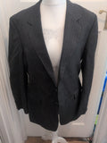 Varteks 40r Grey Pinstripe Suit Jacket Lined Padded