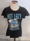 Ladies Port And Company Medium Black Stitch Print Short Sleeve T-shirt
