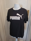 Mens Puma Size L Black With White Print Short Sleeved Tshirt