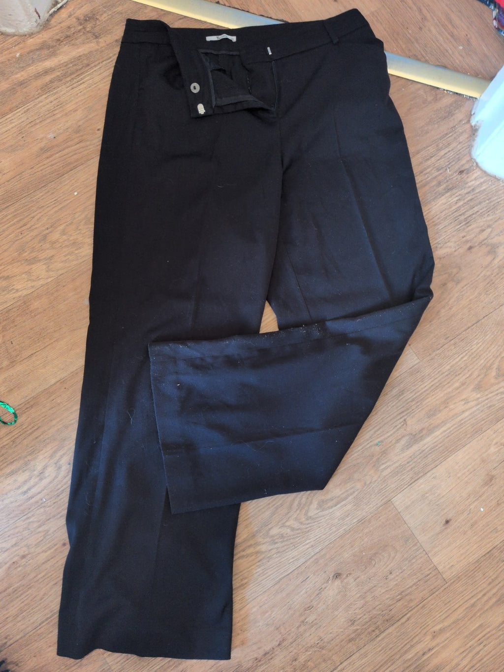 Ladies Tu Size 12 S Black Smart Trousers