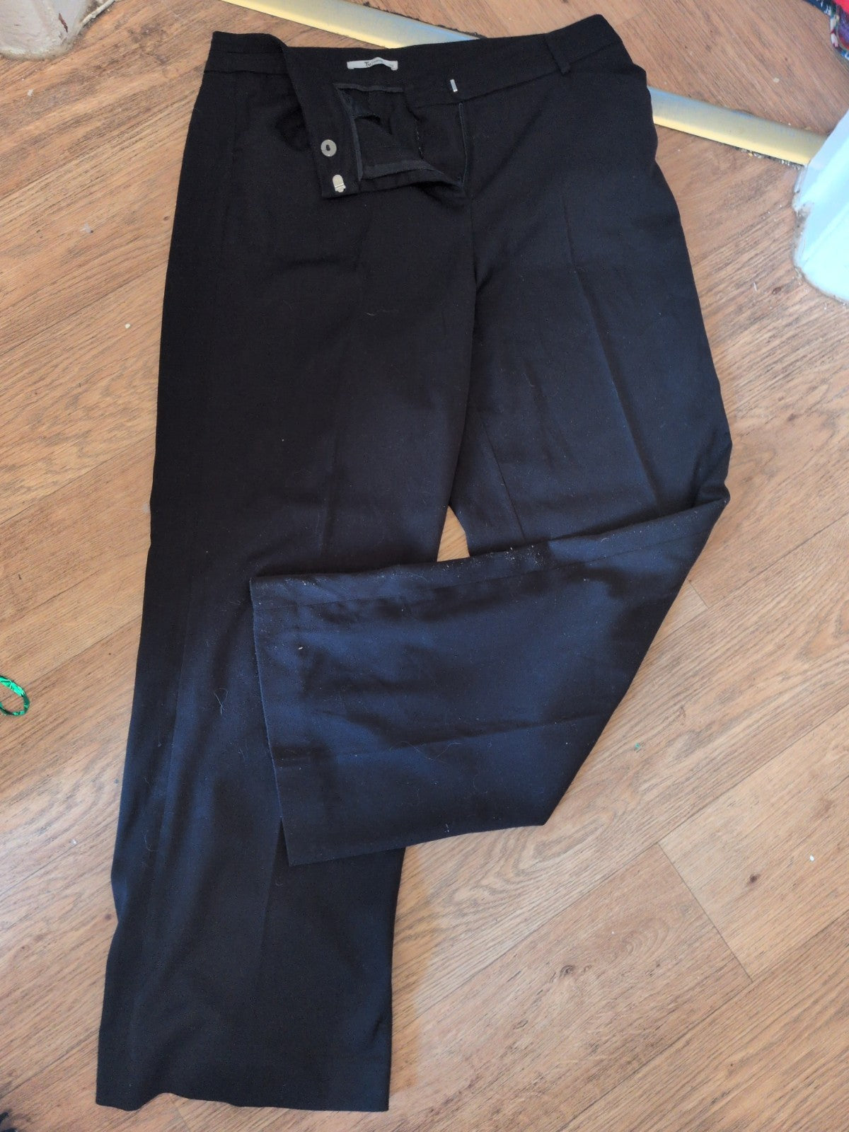 Ladies Tu Size 12 S Black Smart Trousers