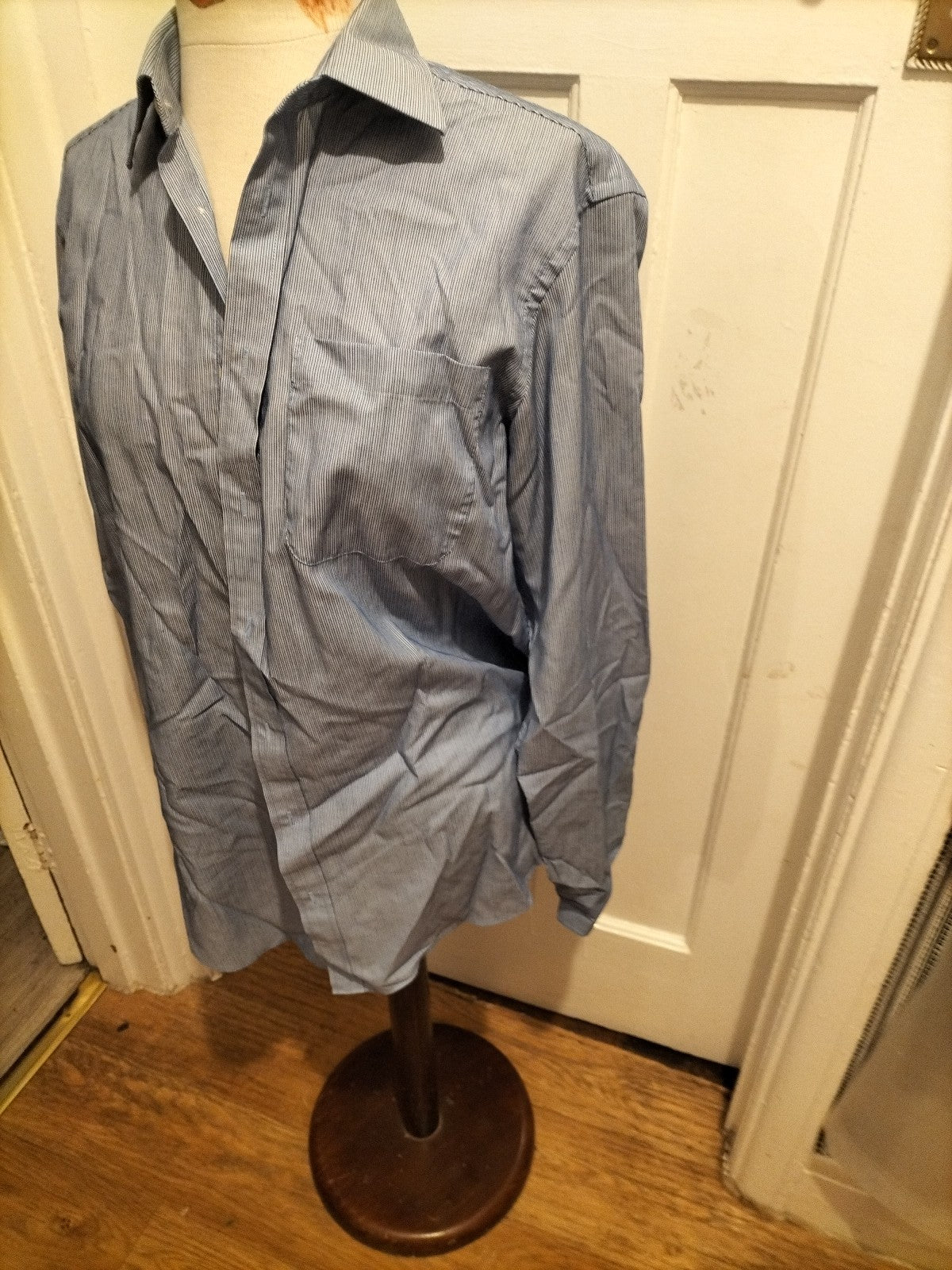 MensMarks And Spencer Pure Cotton Qiuck Iron 15.5in  Crnflwr Mix Long Sleeve...