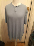 Mens Tu Size L Blue Textured Short Sleeved Pyjama Top
