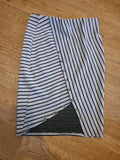 Ladies Medium Black White Midi Wrap Skirt