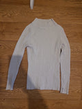 Ladies Primark Size 4-6 White Ribbed Jumper